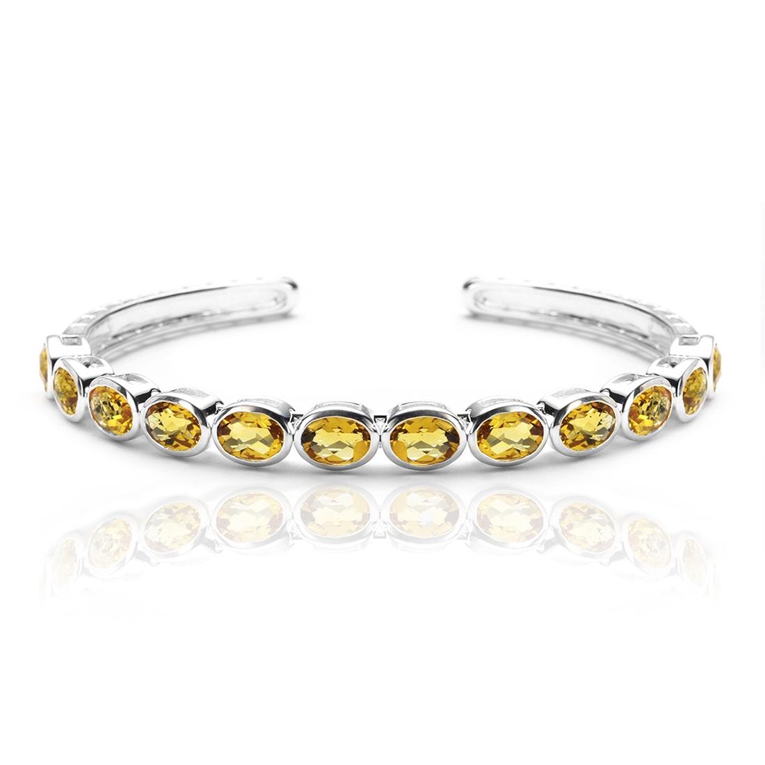 Sterling Silver Citrine Cuff Bangle (1 of 2)