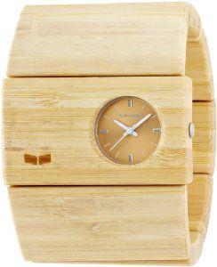 Vestal Women’s Bamboo Bangle watch: MADE FROM REAL BAMBOO, STAINLESS CASE AND CASEBACK. THE WOOD LINKS ARE CONNECTED BY ELASTIC BAND SO IT CAN FIT MOST WOMEN'S WRISTS. NO HARSH CHEMICALS USED TO TREAT WOOD.