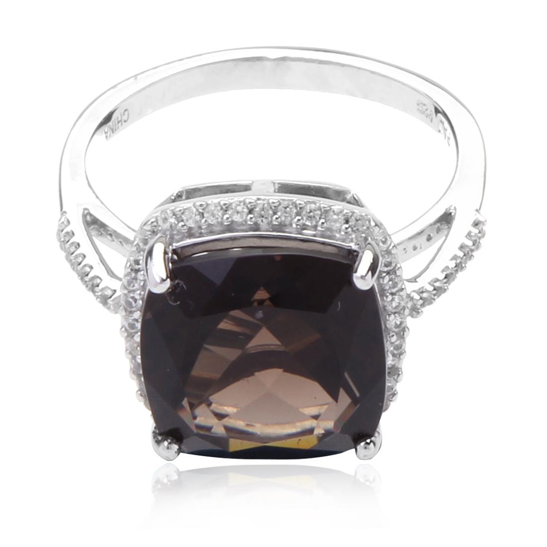 Smoky Quartz Sterling Silver Ring Size 8 (1 of 2)