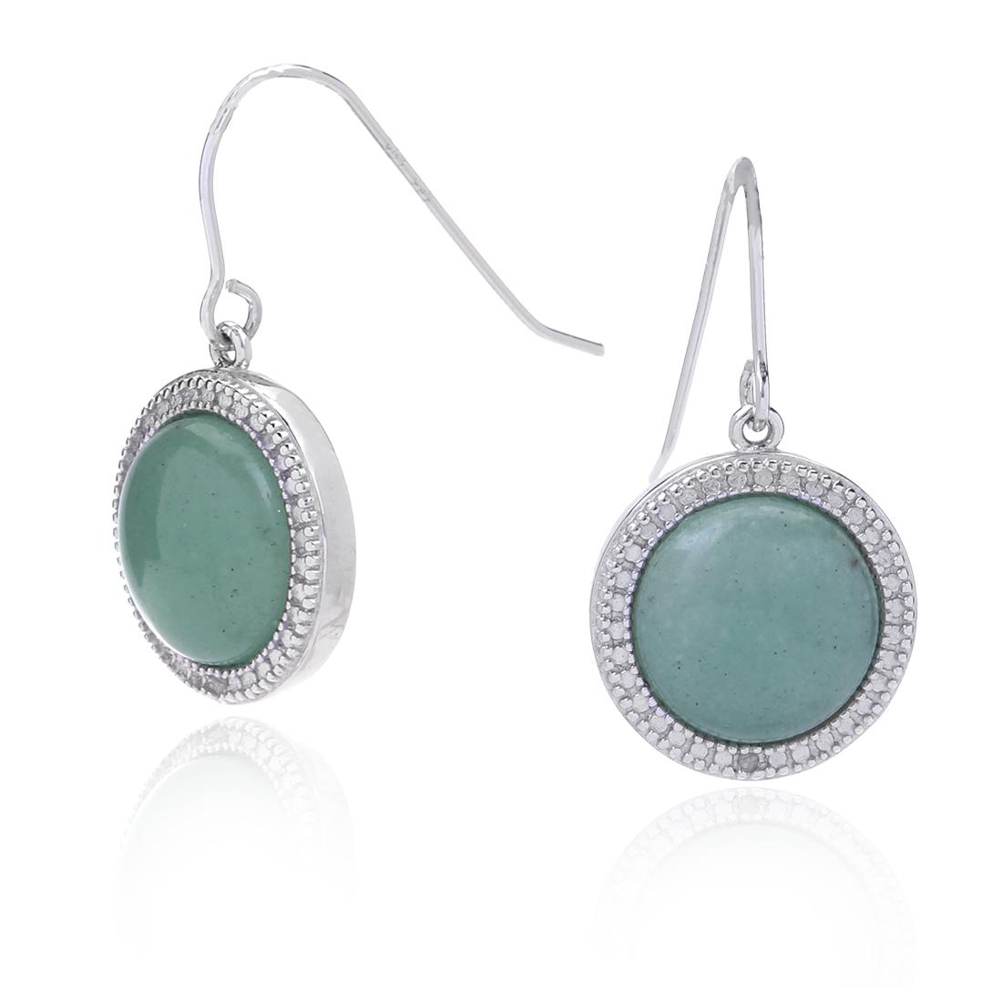 Sterling Silver Green Jade Earrings (1 of 2)