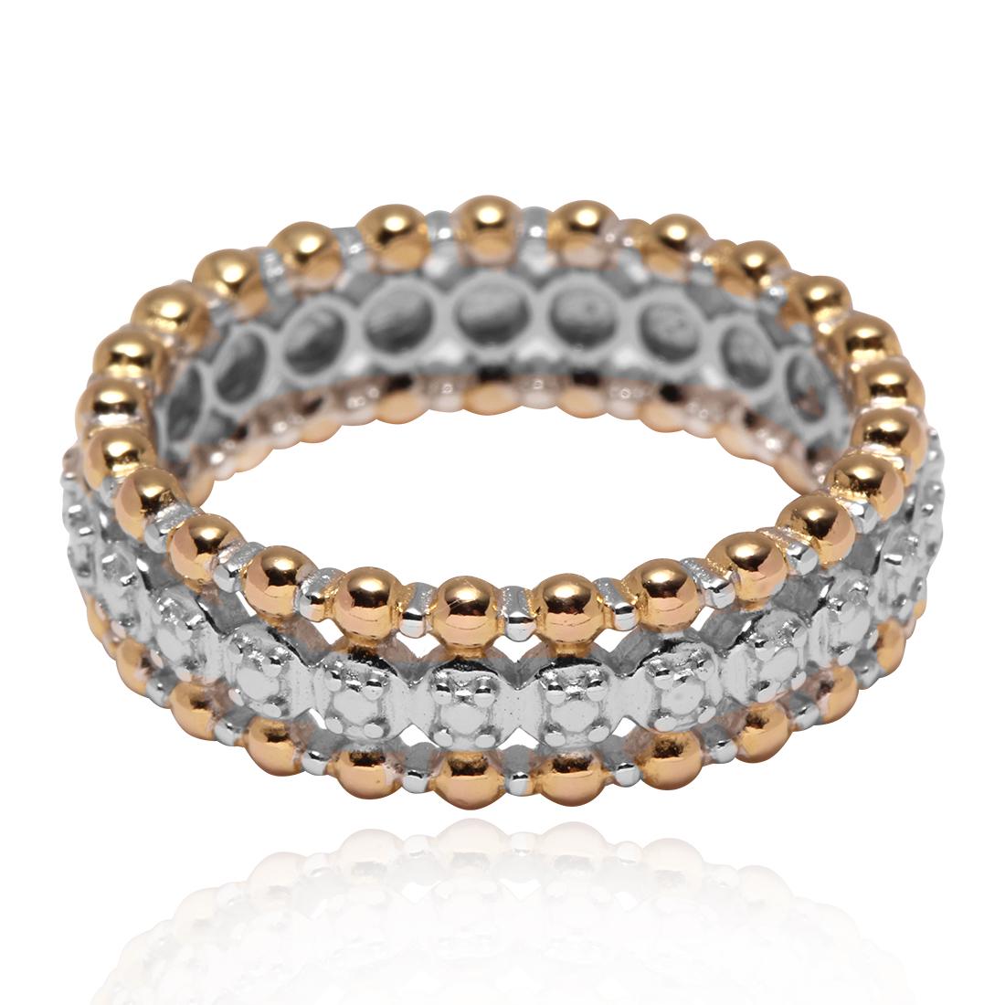 Sterling Silver Two Tone Band Ring SZ 7 (1 of 3)