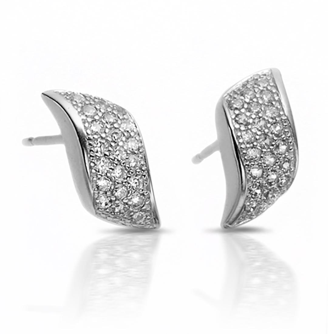 Sterling Silver Pave Stud Earrings (1 of 1)