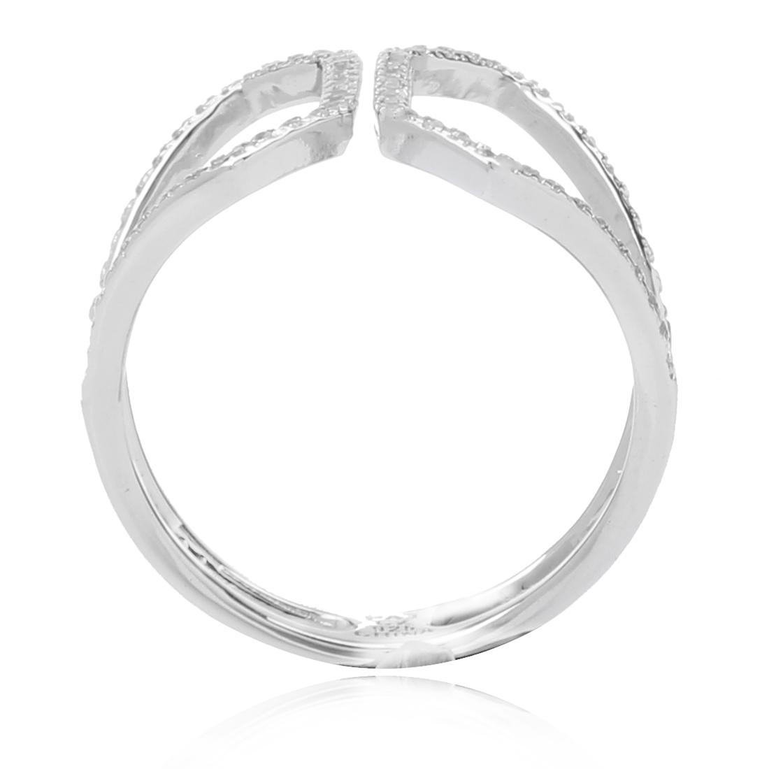 Sterling Silver Modern Pave Ring sz 7 (1 of 2)
