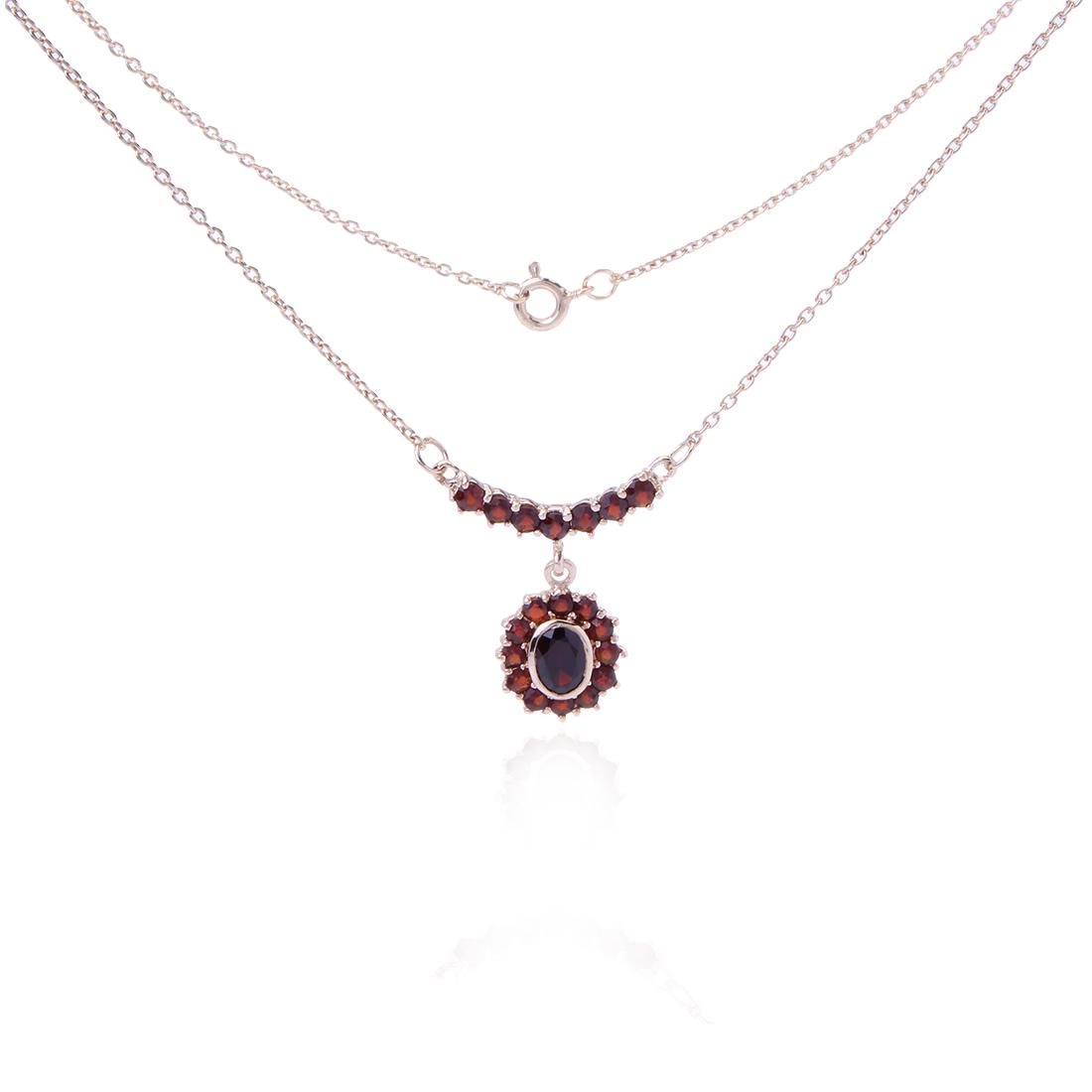 Goldplate over Sterling Silver Garnet Necklace (1 of 2)