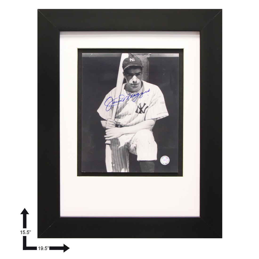 Joe DiMaggio New York Yankees Gallery Frame Signed: Joltin' Joe patrolled center field with an unprecedented grace that left all privileged enough to see him play with memories to last a lifetime. Joe DiMaggio is perhaps best known for his unprecedente