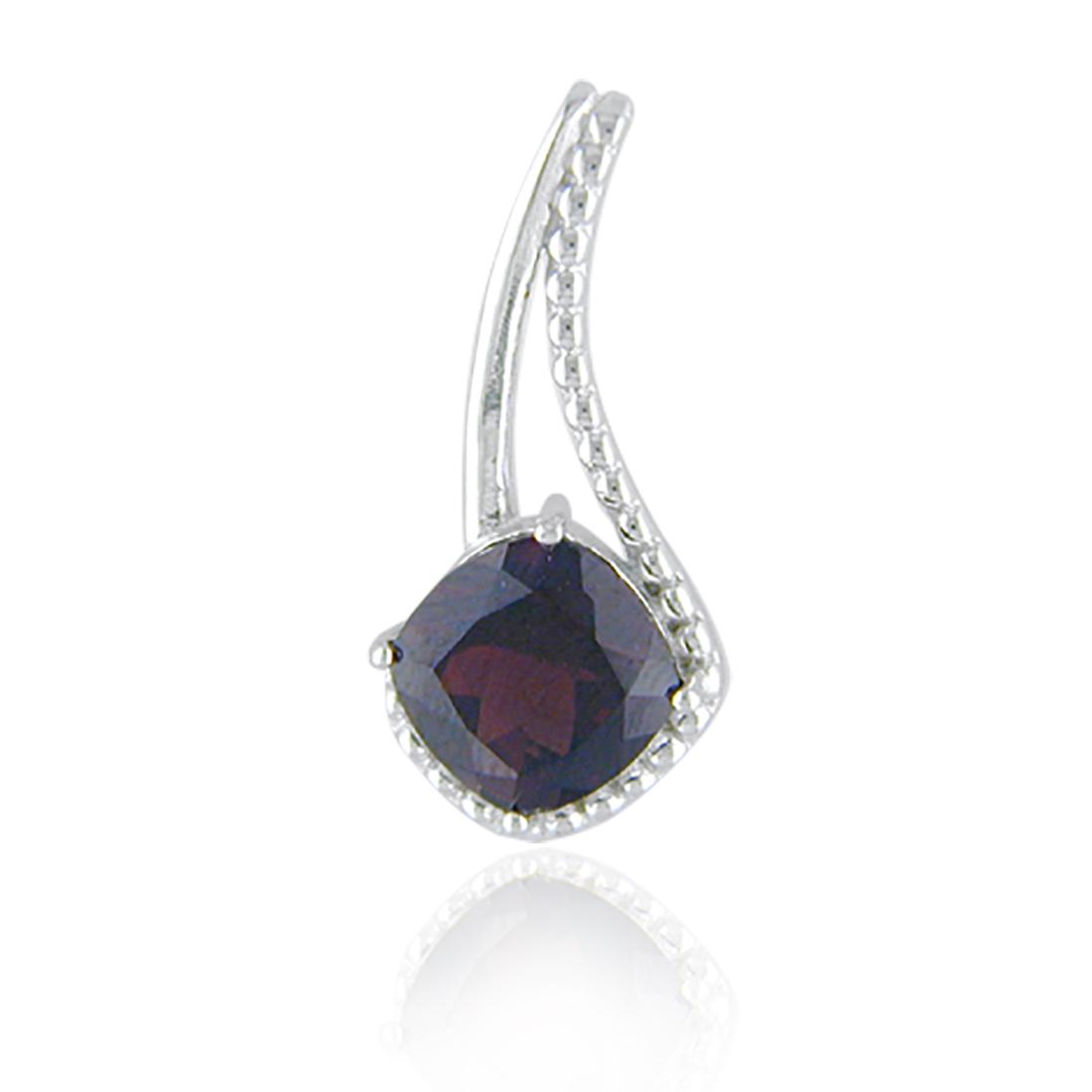 Sterling Silver Garnet Pendant & Earrings Set (1 of 2)