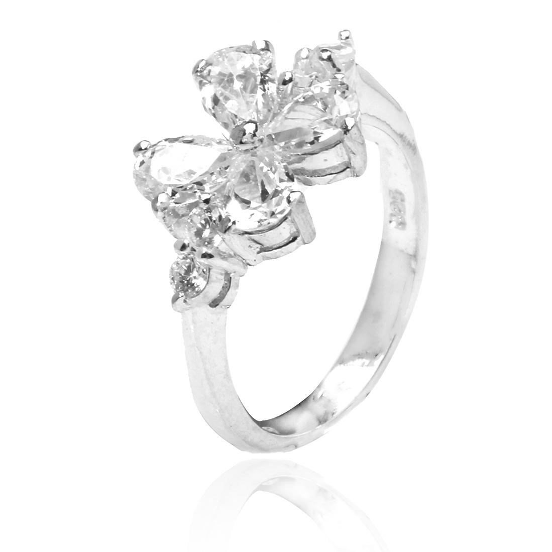 Sterling Silver White CZ Ring SZ 6.5 (1 of 1)