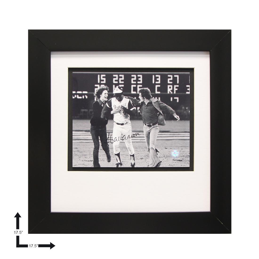 Hank Aaron Atlanta Braves Gallery Framed Signed GFA: Hank Aaron's most notable achievement was breaking the career home run record set by Babe Ruth. During his career, Aaron performed at a consistently high level for an extended period of time. He hit 2