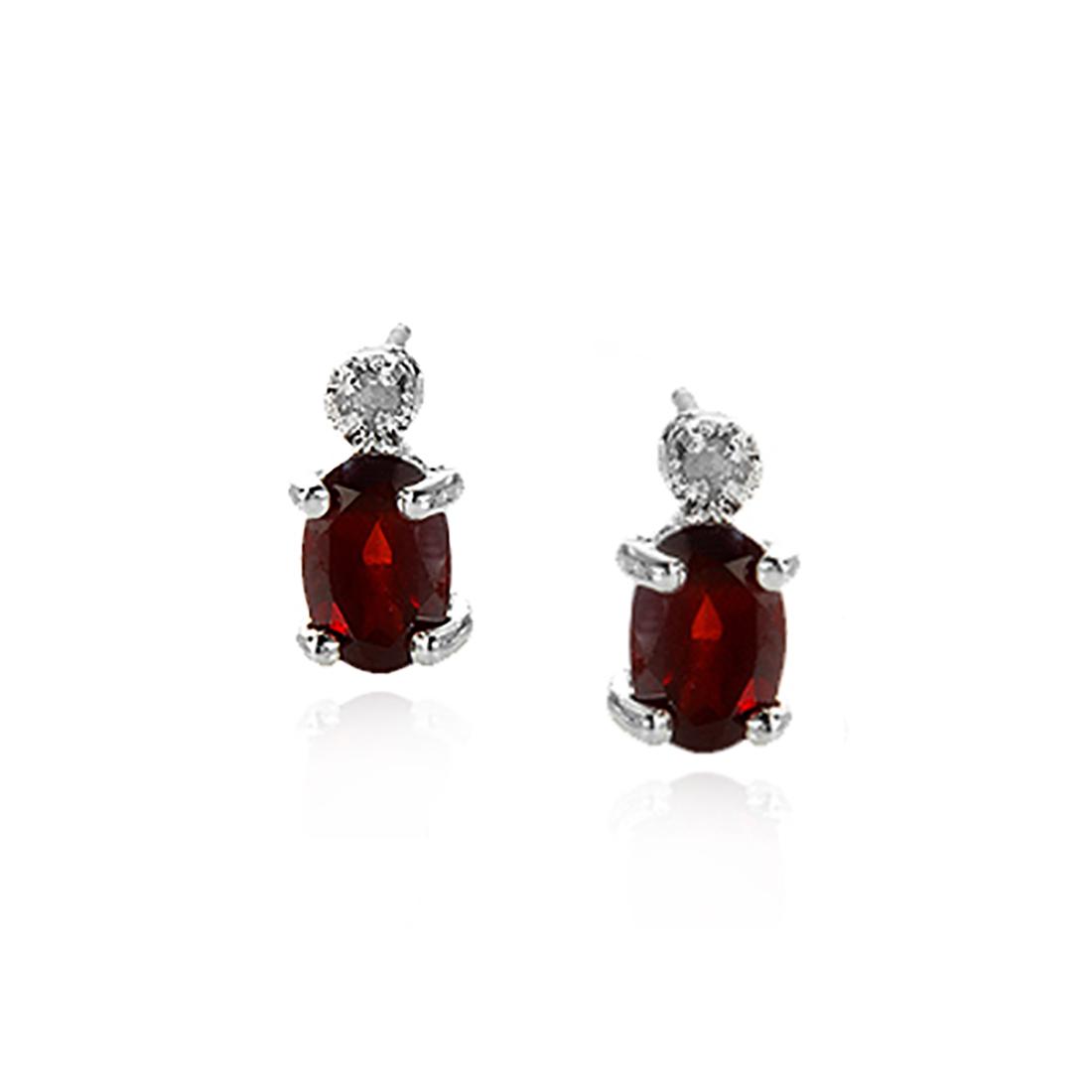 Sterling Silver Rhodolite Garnet Stud Earrings (1 of 3)