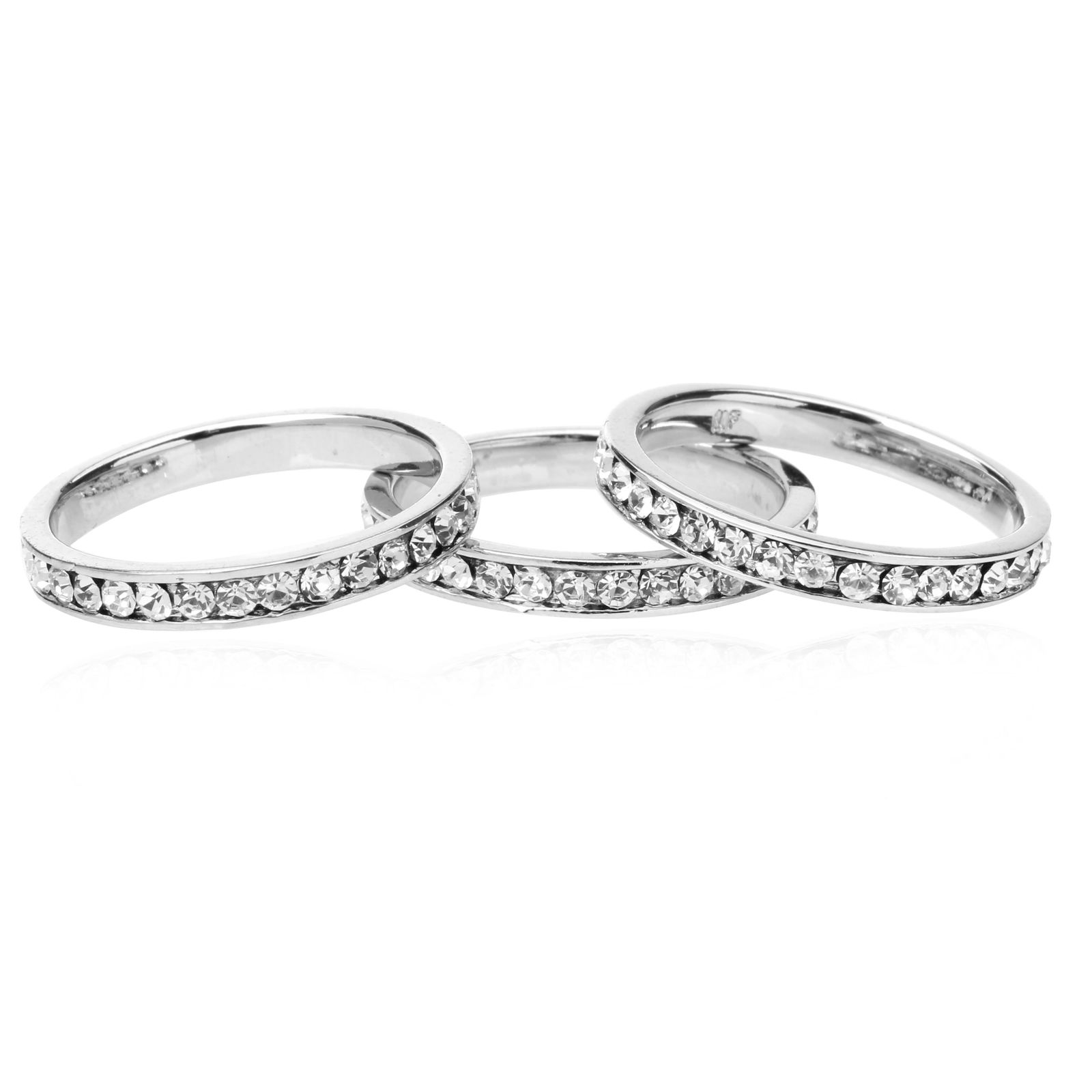 Silverstone Stackable Crystal Ring Set Size 9 (1 of 3)