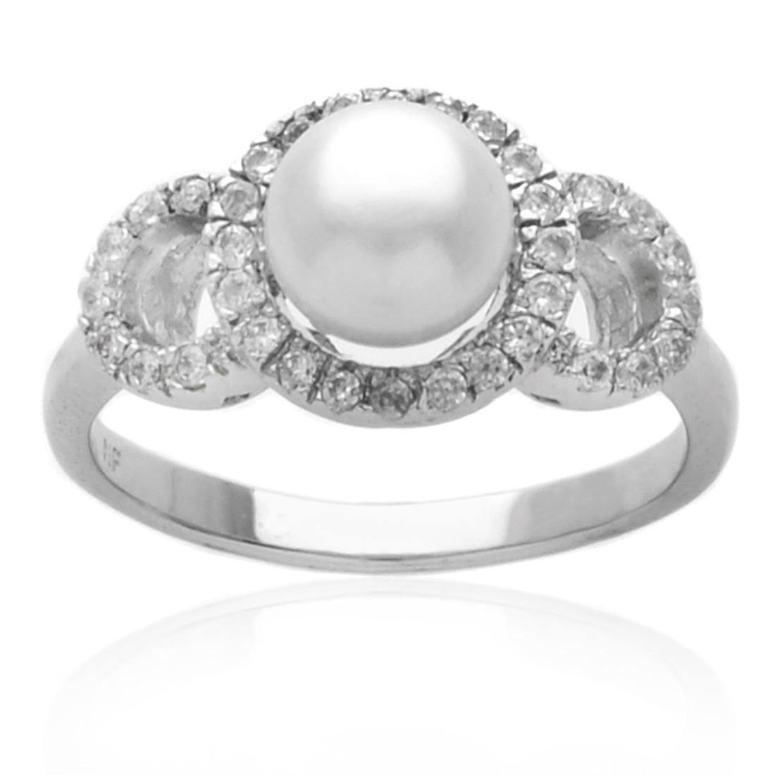 Sterling Silver White Pearl Rings SZ 7 (1 of 1)