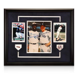 Hank Aaron & Whitey Ford 20x16 Showcase Signed GFA: Hank Aaron's most notable achievement was breaking the career home run record set by Babe Ruth. During his career, Aaron performed at a consistently high level for an extended period of time. He hit