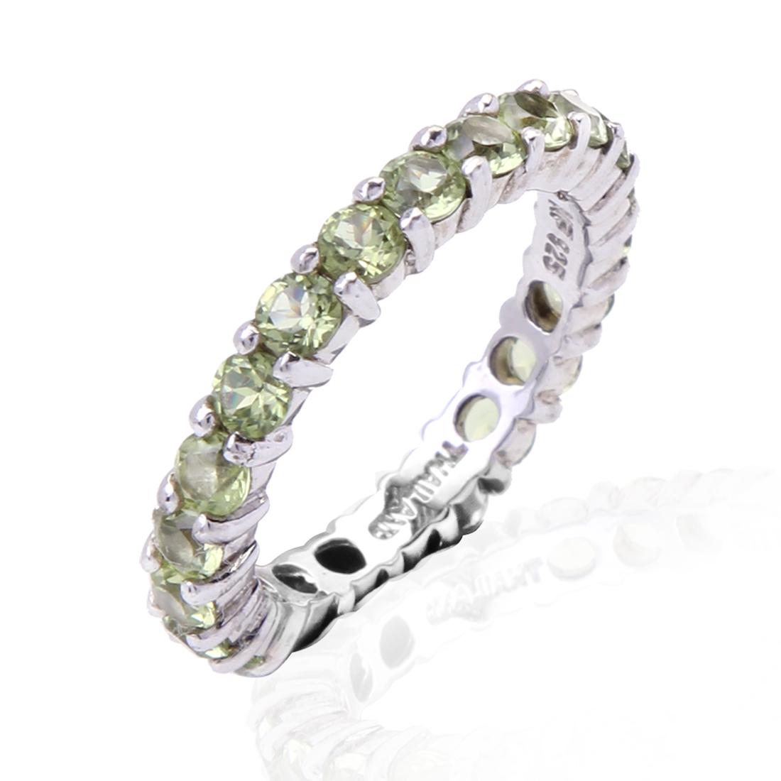 Sterling Silver Eternity Band Peridot Rings SZ 7 (1 of 1)