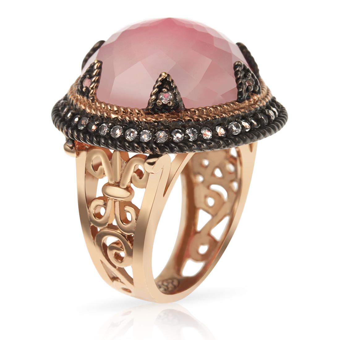 Sterling 14K Rose Gold Vermeil Rose Quartz Ring (1 of 2)