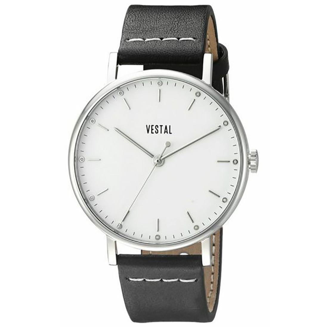Vestal Sophisticate Swiss Movement Watch: The Sophisticate Watch - Black/Silver/White/Italian Leather/Swiss Movement. The Sophisticate by Vestal is a formal expression of sophistication, inspired by Sophisticates of yesteryear. The Sophistica
