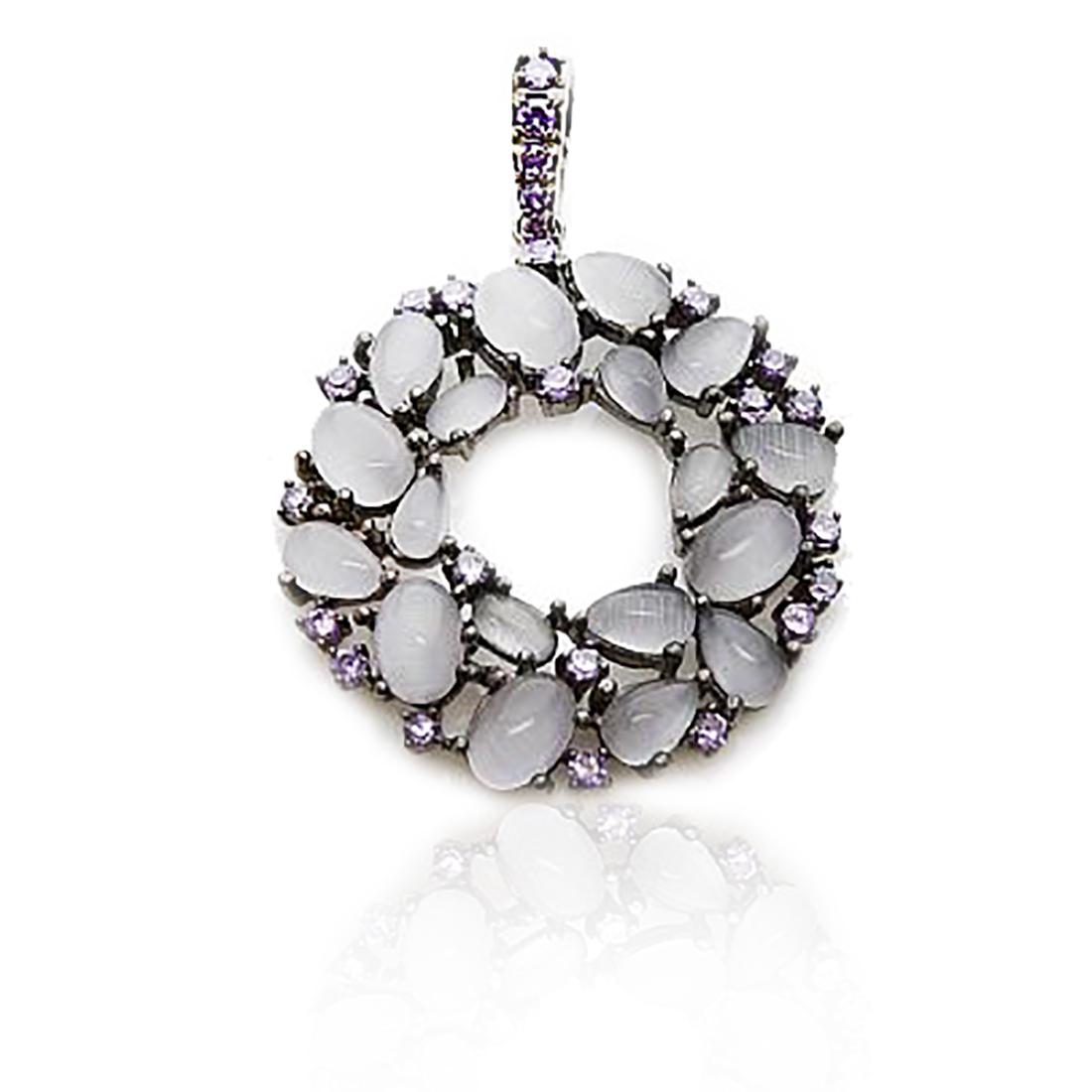 Sterling Silver Purple Cat's Eye Pendant (1 of 1)