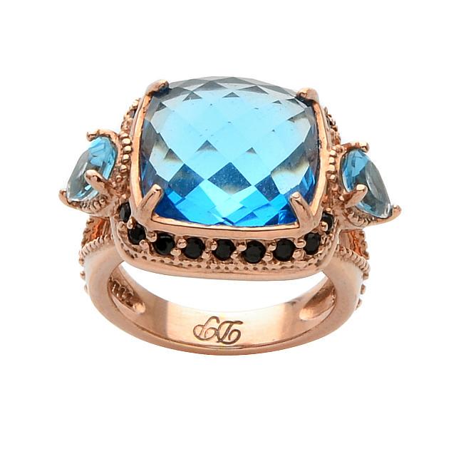 14K Rose Vermeil 5.68ct Swiss Blue Topaz Ring-SZ 9 (1 of 1)