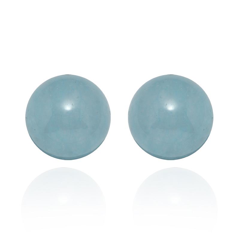 10mm Round light Blue Quartz Stud Earrings (1 of 2)