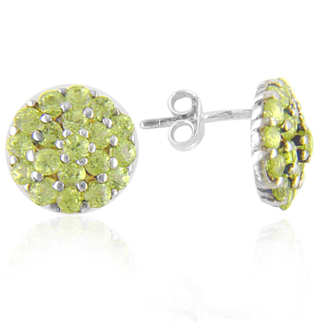 Sterling Silver Peridot Cluster Earrings (1 of 1)