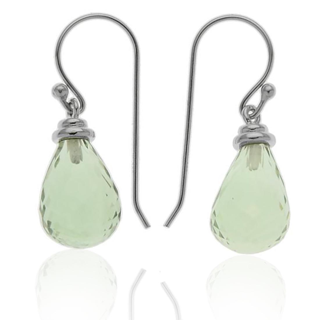 Sterling Silver Green Amethyst Briolette Earrings (1 of 1)