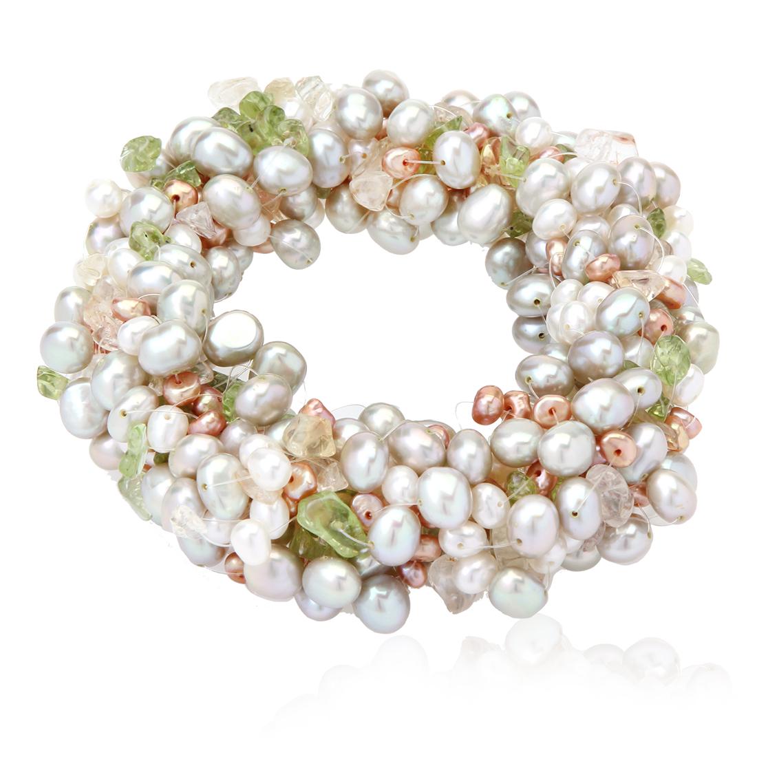Genuine Multi Color Pearl Stretch Bracelet (1 of 2)