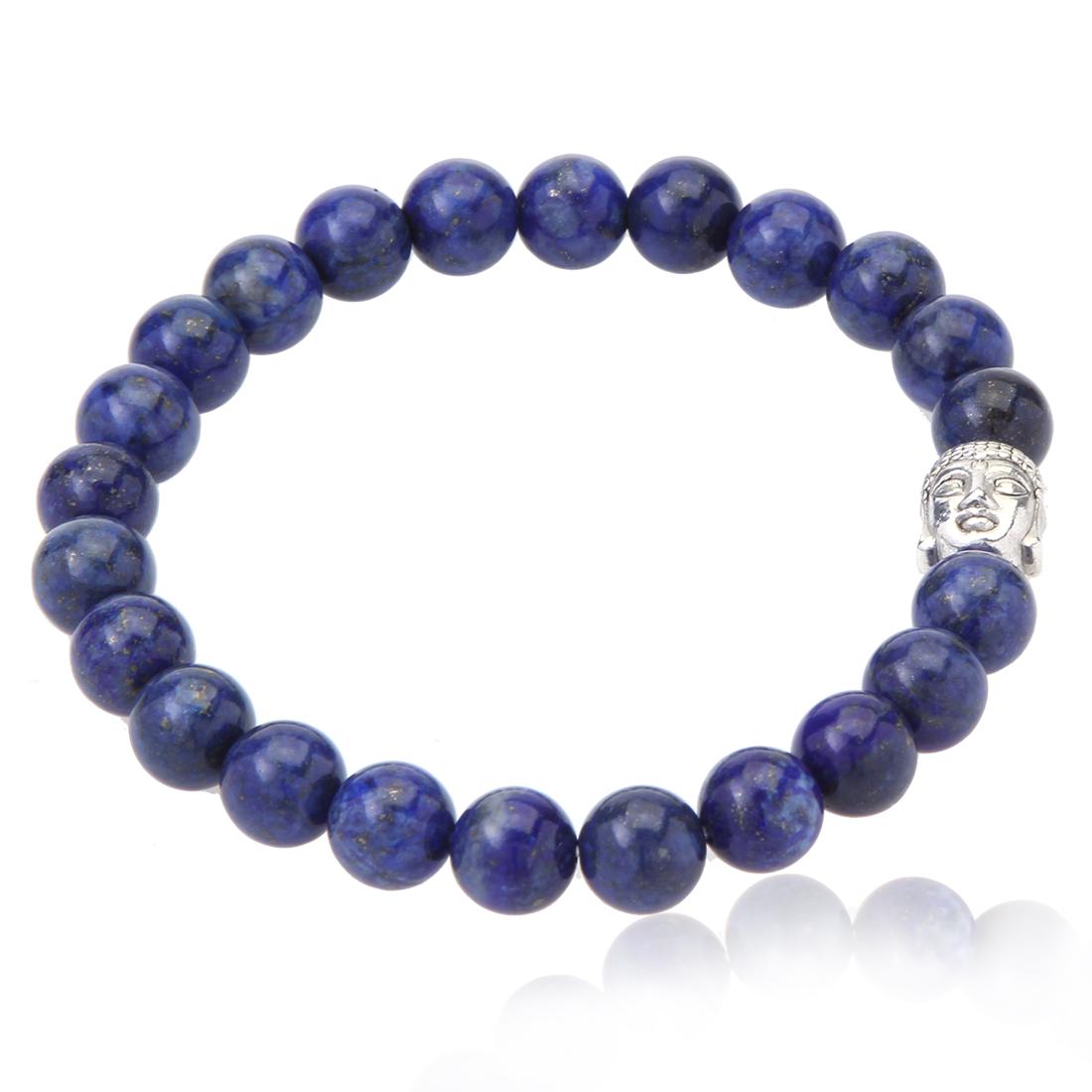 Lapis Buddha Head Stretch Bracelet (1 of 2)