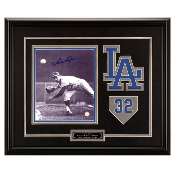 Sandy Koufax L.A Dodgers 20x16 Framed signed GFA: After Sandy Koufax finally tamed his blazing fastball, he enjoyed a five-year stretch as perhaps the most dominating pitcher in the game's history. He was named the National League's Most Valuable Pla