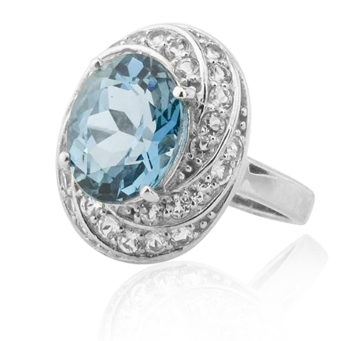 Silver 5.85ctw London Blue & White Topaz Ring-SZ6 (1 of 1)