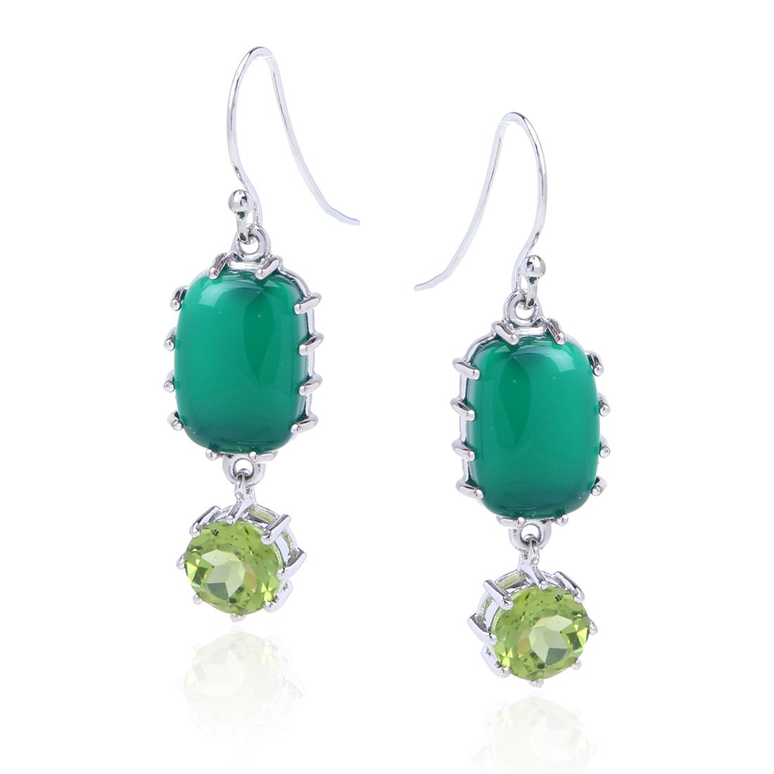 Sterling Silver Multi Gemstone Dangle Earrings (1 of 2)