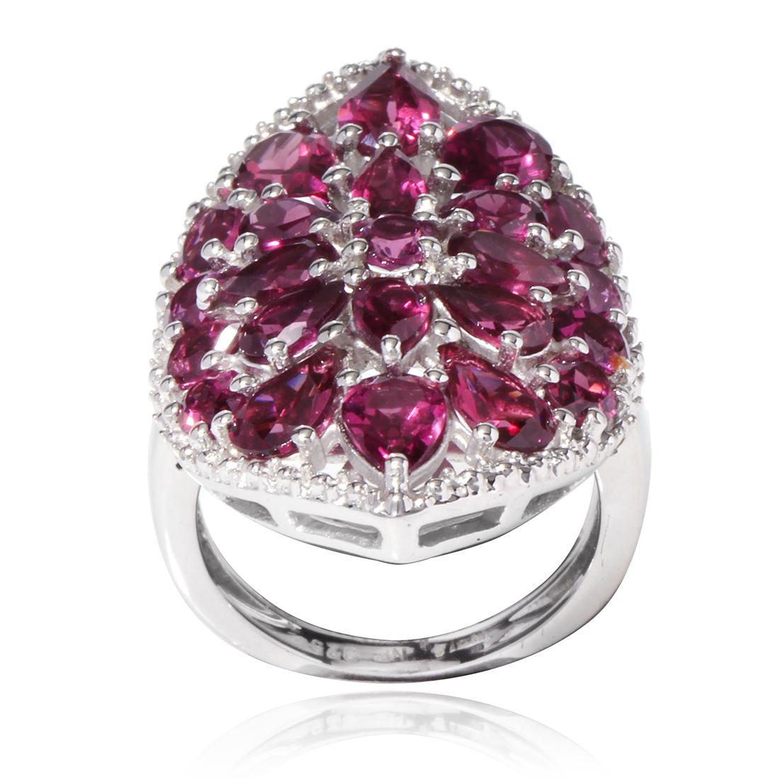 Sterling Silver 5.79ct Garnet Shield Ring-SZ 9 (1 of 3)