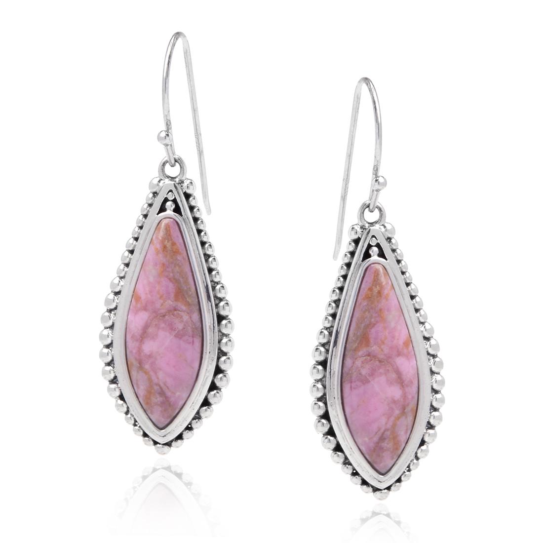 Sterling Silver Rhodonite Dangle Earrings (1 of 2)