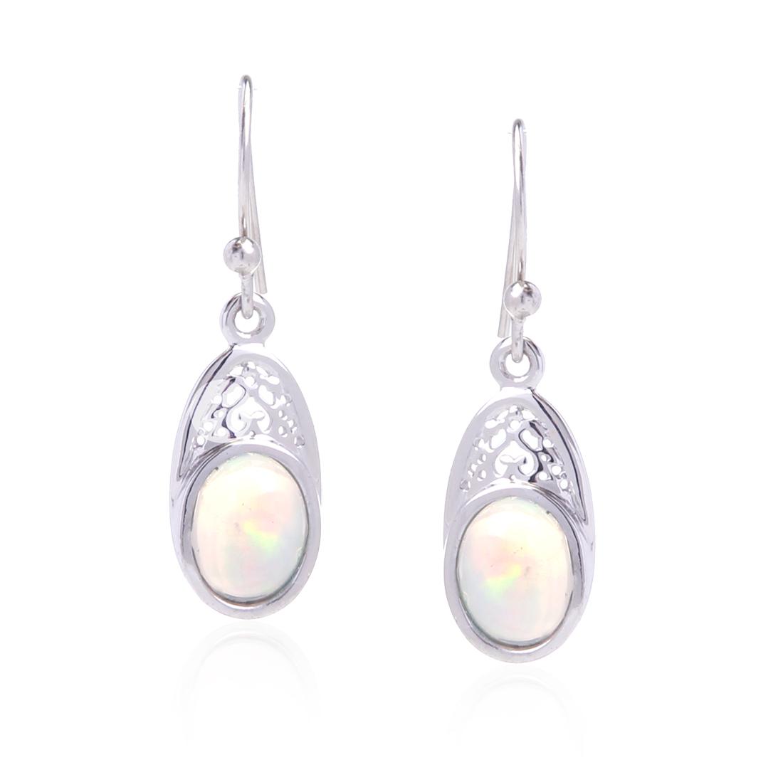 Sterling Silver Ethiopian Opal Dangle Earrings (1 of 2)