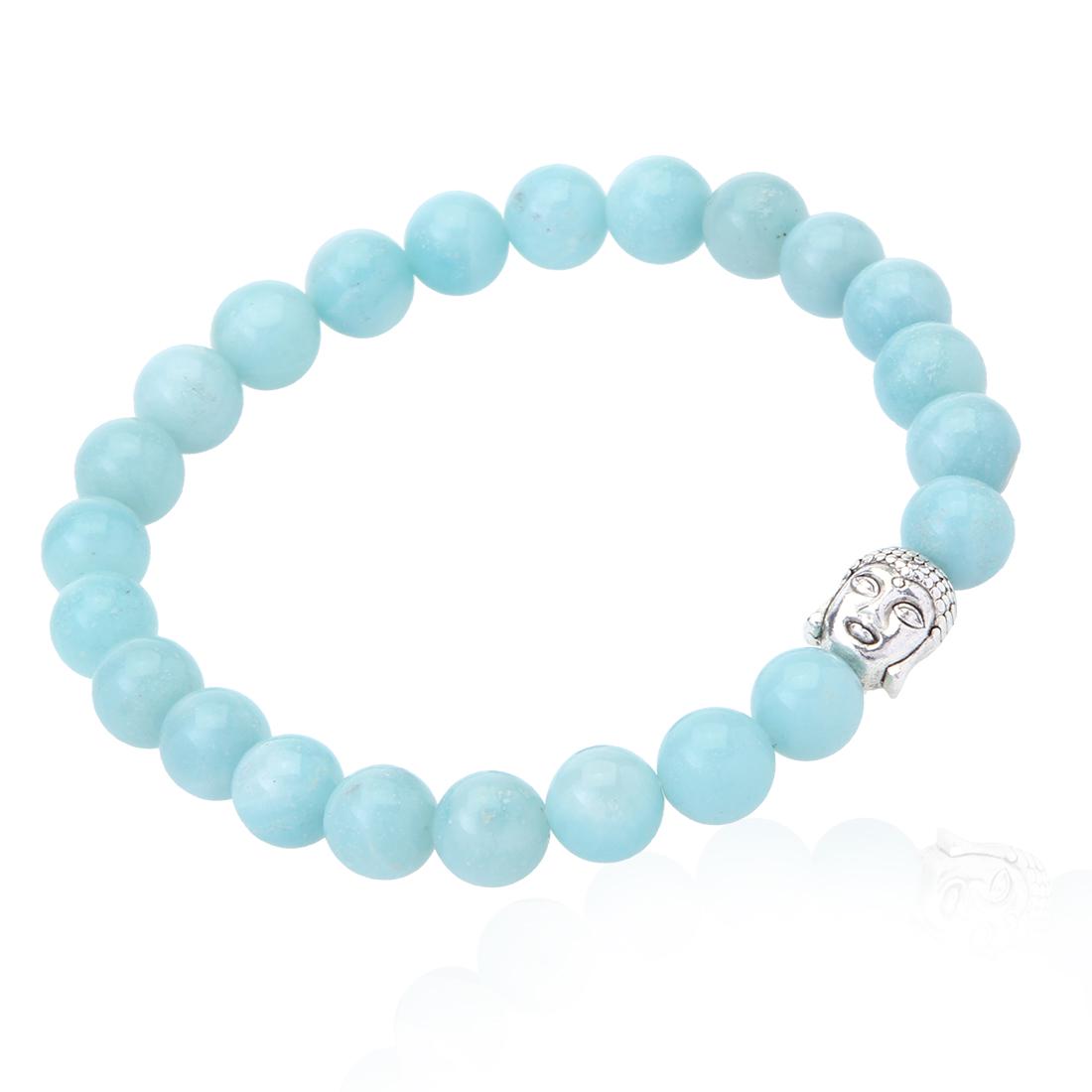 Amazonite Buddha Head Stretch Bracelet (1 of 2)