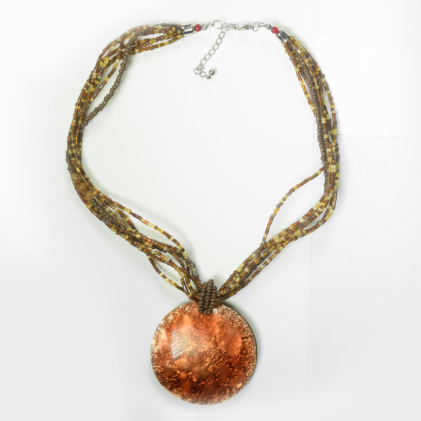 Copper Fashion Seed Beaded Necklace (1 of 1)
