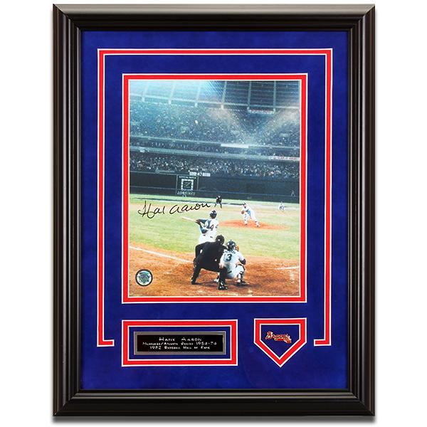 Hank Aaron Atlanta Braves Custom Frame Signed GFA: Hank Aaron's most notable achievement was breaking the career home run record set by Babe Ruth. During his career, Aaron performed at a consistently high level for an extended period of time. He hit 2