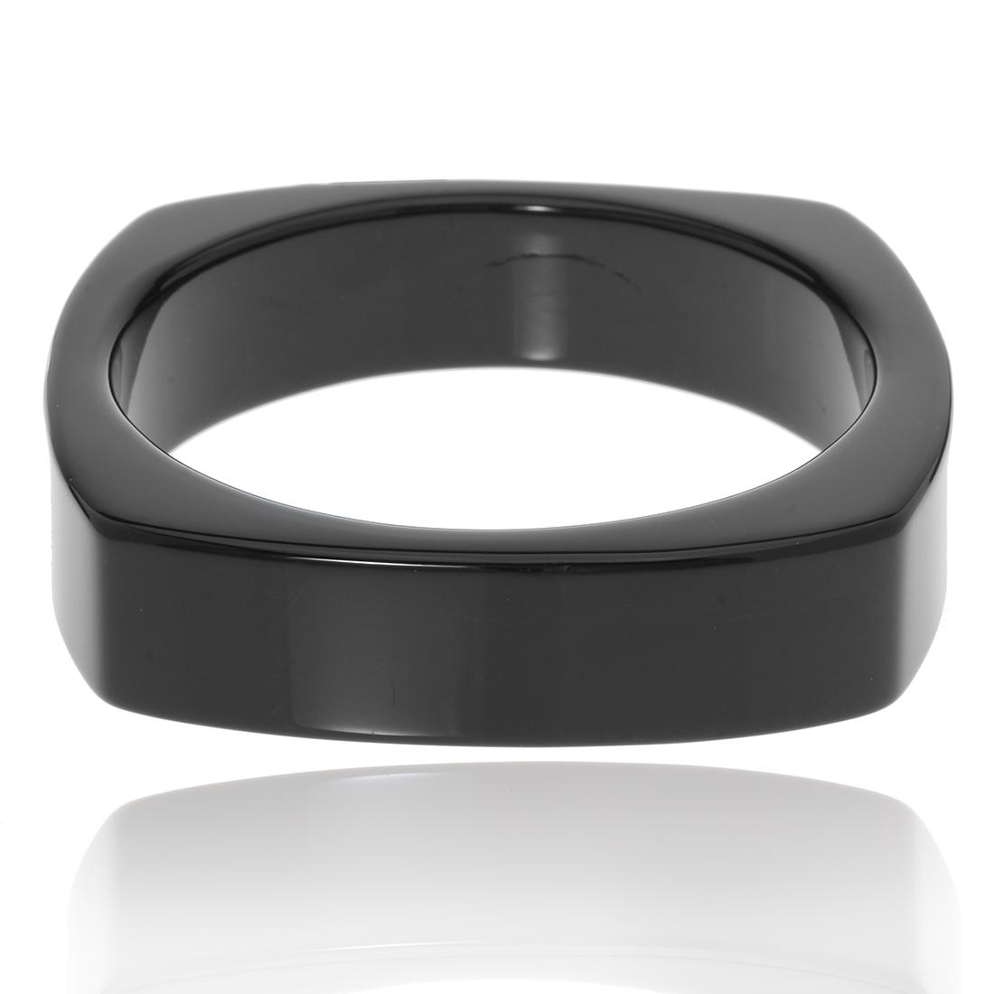 Black Agate Square Stone Bangle 8" (1 of 2)