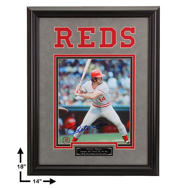 Pete Rose Cincinnati Reds 12x16 Framed signed GFA (1 of 1)