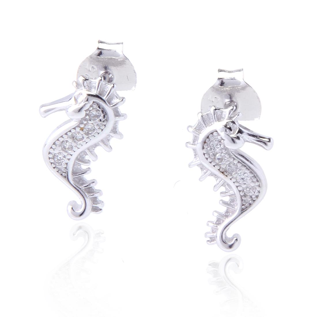 Sterling Silver Sea Horse Stud Earrings (1 of 2)