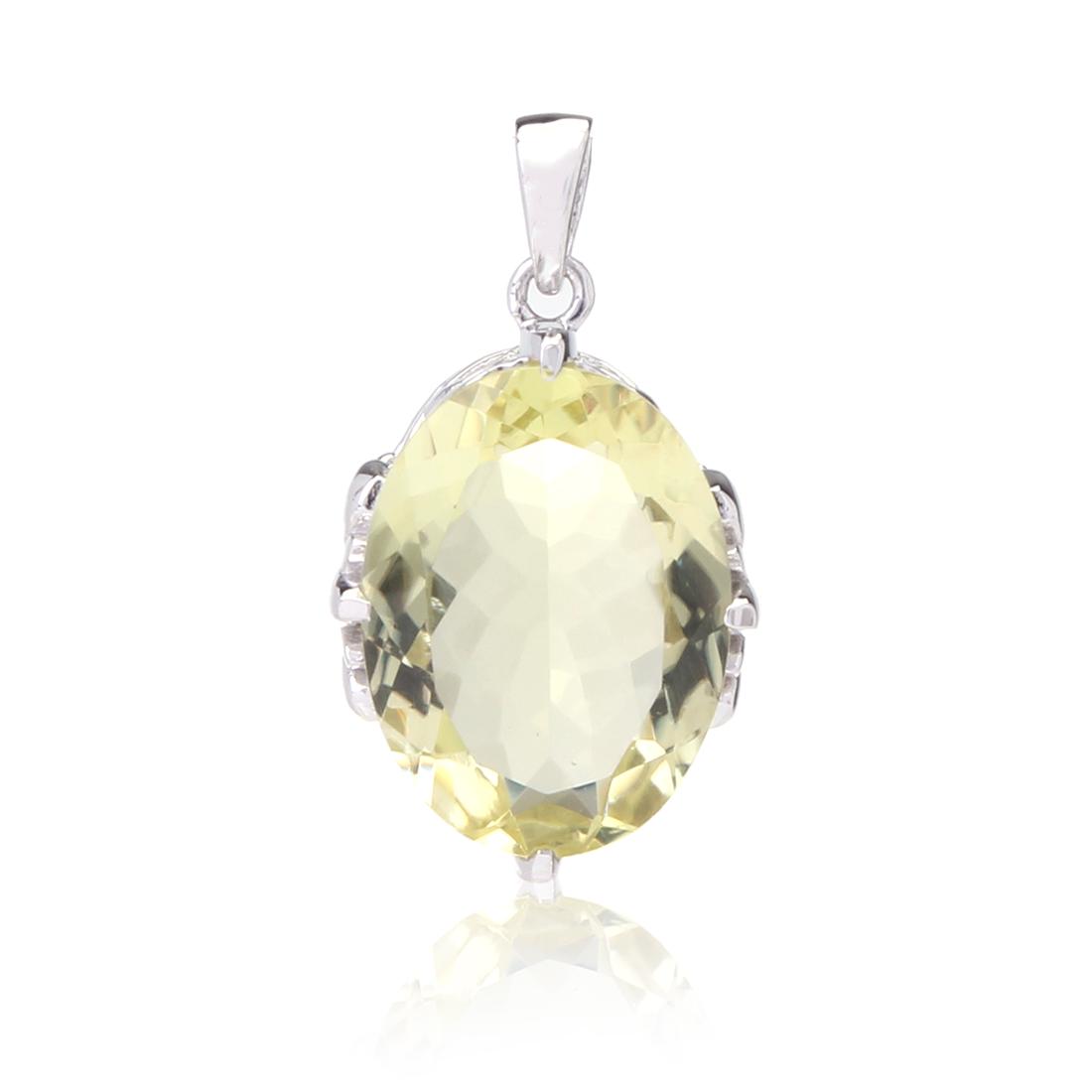 20 x 14mm LEMON TOPAZ STERLING SLIVER PENDANT: 20 x 14mm LEMON TOPAZ STERLING SLIVER PENDANT • METAL: STERLING SILVER • STONE: LEMON TOPAZ • DIMENSIONS: 17.3X31.1 MM • TOTAL WEIGHT: 7.55 GRS • FINISH: RHODIUM