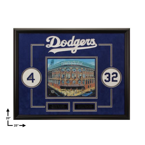 Koufax & Snider Brooklyn Dodgers Framed 23x18 GFA: Sandy Koufax finally tamed his blazing fastball, he enjoyed a five-year stretch as perhaps the most dominating pitcher in the game's history. He was named the National League's Most Valuable Player in