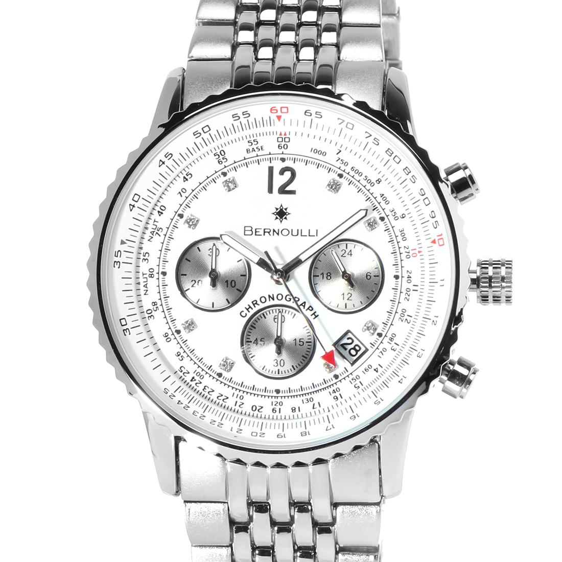 Bernoulli Aviator Mens Pilot Watch: The Bernoulli Aviator Chronograph is pact with functionality and boasts the rich look of a traditional aviator watches.