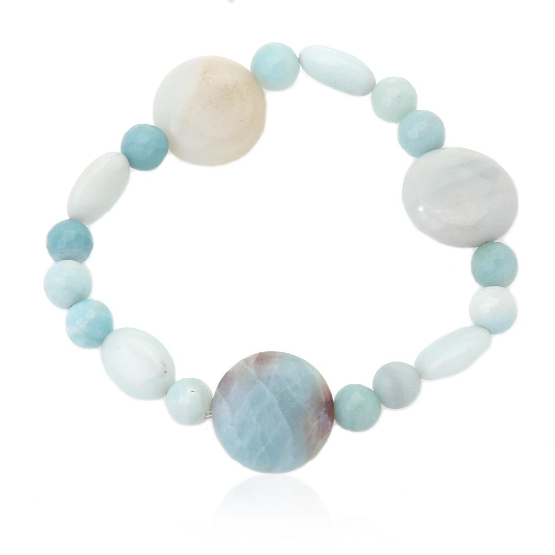 Amazonite Beaded Stretch Bracelet 7.25" (1 of 2)