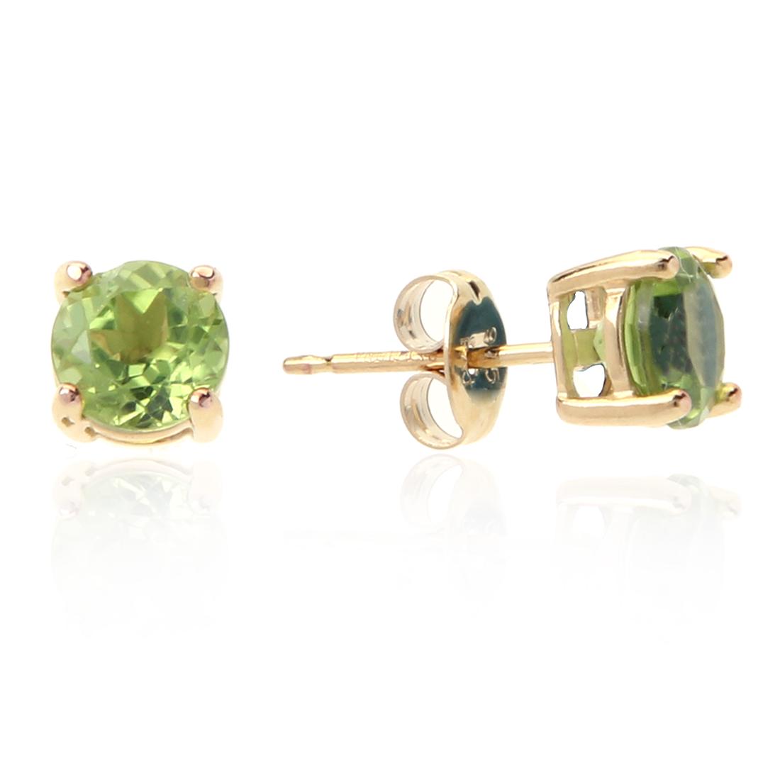 14K over Sterling Silver Peridot Stud Earrings (1 of 2)