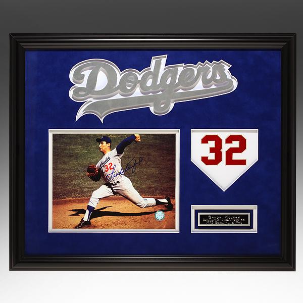 Sandy Koufax L.A Dodgers 20x16 Framed signed GFA: After Sandy Koufax finally tamed his blazing fastball, he enjoyed a five-year stretch as perhaps the most dominating pitcher in the game's history. He was named the National League's Most Valuable Pla
