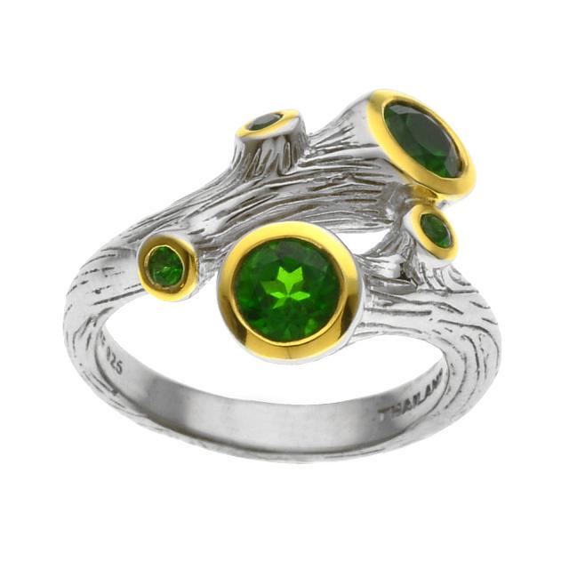 Silver Chrome Diopside Branch Bypass Ring-SZ 9 (1 of 1)