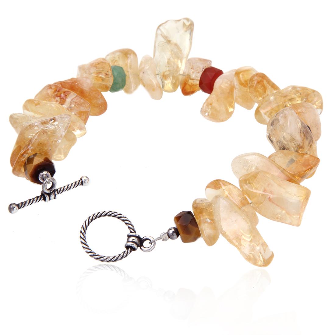 7 inch Sterling Silver Citrine Multi Gem Bracelet (1 of 2)