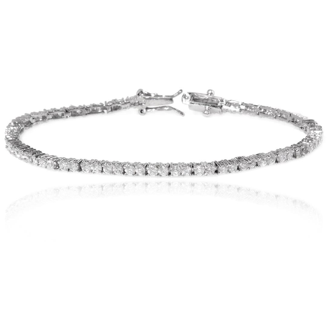 7.5 Inch Silvertone Cz Tennis Bracelet (1 of 1)