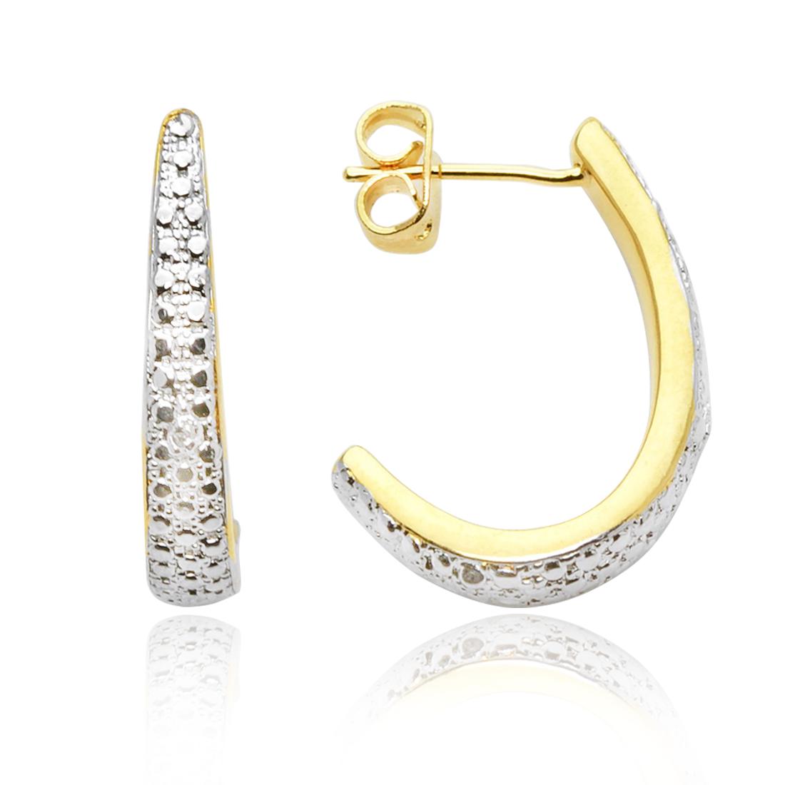 Two Tone J- Hoop Earrings (1 of 1)