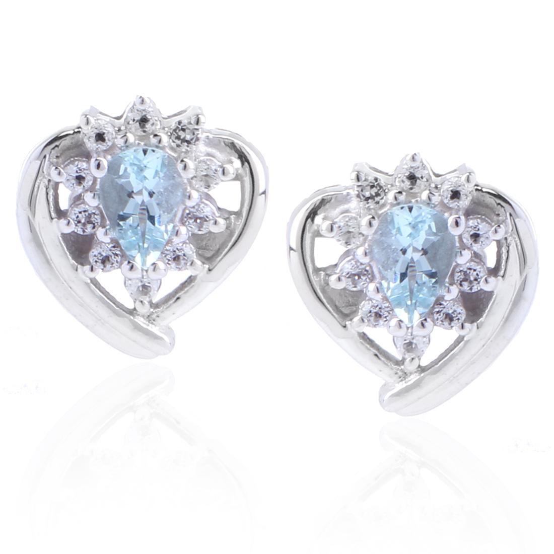 Sterling Silver Blue & White Topaz Earrings (1 of 2)