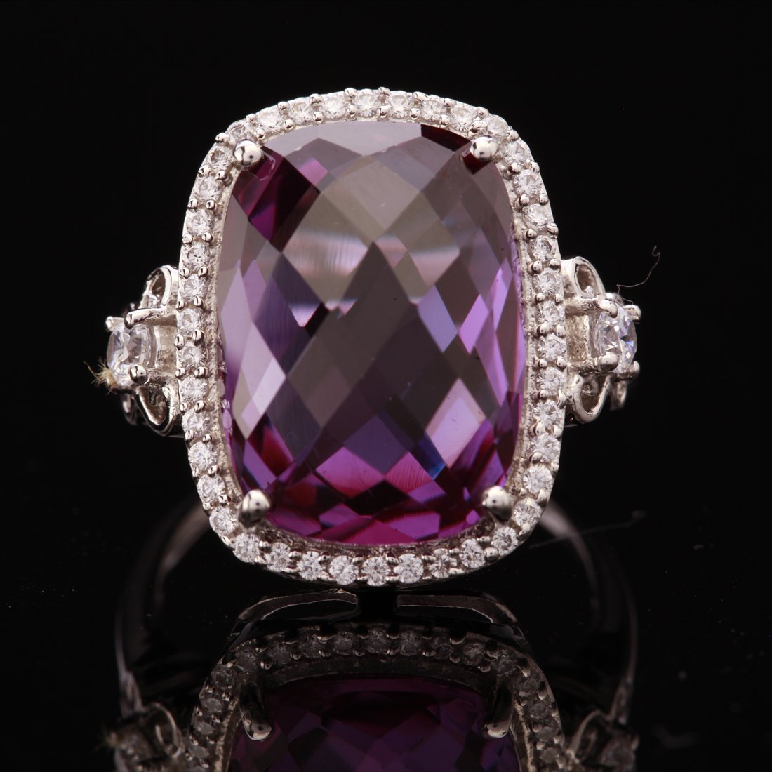 Size 9 Sterling Syn Alexandrite Statement Ring (1 of 3)